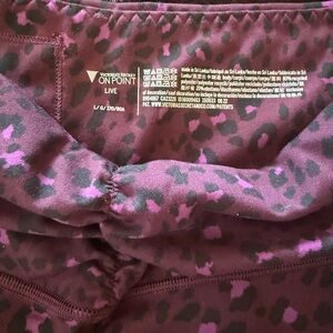Victoria's Secret Plum and Black Leopard Print Leggings